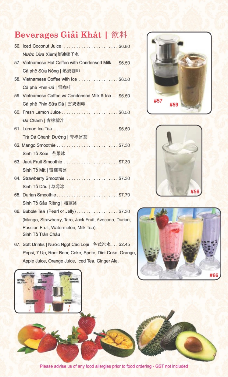 Pho Van Menu (Country Hills) P4